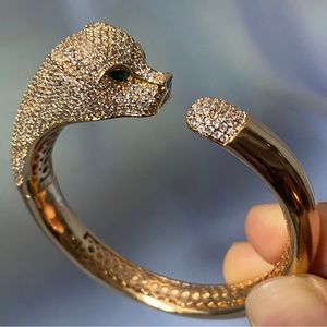 Panther Head Bangle Bracelet Cuff